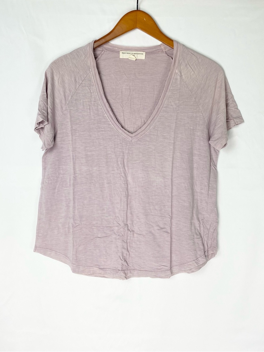 Project Social T Urban Outfitters V Neck Short Sleeve Purple Size XS